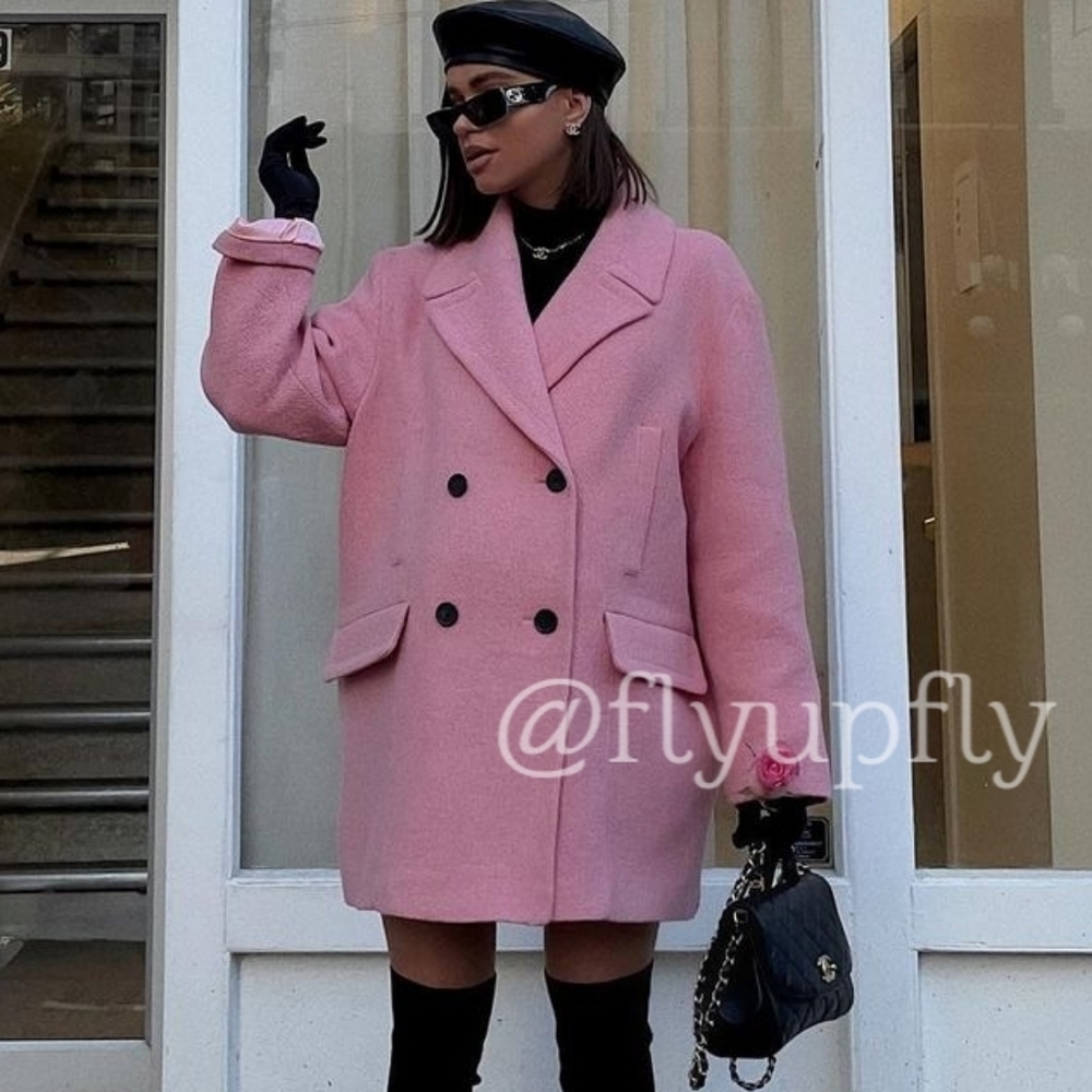 Zara * Oversized Coat Pink Size S